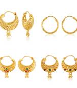 Elegant Beautiful Gold PlatedClip on Bucket basket and Chand Bali earring Combo