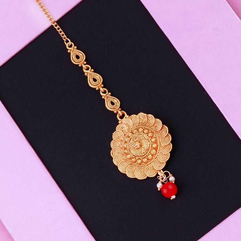 Elegant Traditional Gold Plated Maang Tikka Jewellery NM - Main Image