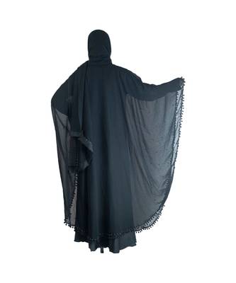 Black brasso art silk abaya 2