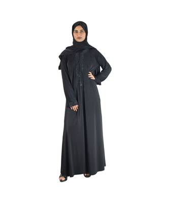 Black brasso polyester abaya 1