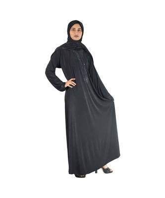 Black brasso polyester abaya 4