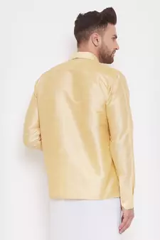 Gold Woven Silk Blend Shirt