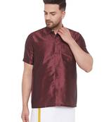 Copper Woven Silk Blend Shirt