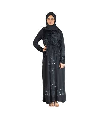 Black brasso polyester abaya 1