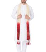  White Cotton Blend Kurta, Pyjama & Dupatta Set