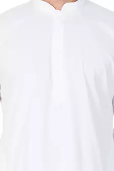  White Cotton Blend Kurta, Pyjama & Dupatta Set