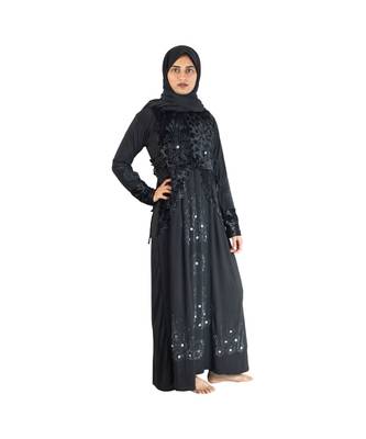 Black brasso polyester abaya 3
