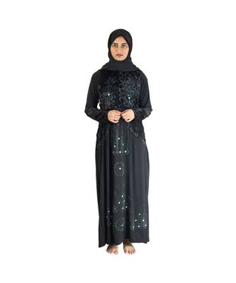 Black brasso polyester abaya 5