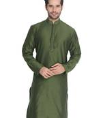 Green Cotton Blend Kurta