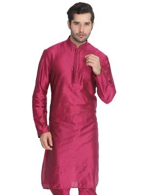 Purple Cotton Blend Kurta 1
