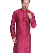 Purple Cotton Blend Kurta
