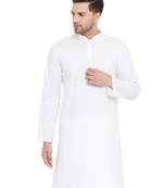 White Plain Cotton Men-Kurtas