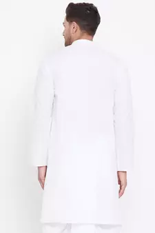 White Plain Cotton Men-Kurtas