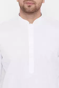 White Plain Cotton Men-Kurtas