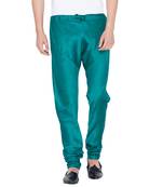 Green Plain Silk Blend Men-Pyjamas
