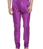 Purple Plain Silk Blend Men-Pyjamas