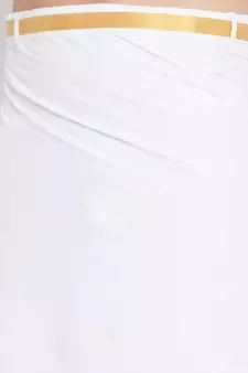 White And Gold Dhoti / Mundu / Vesty