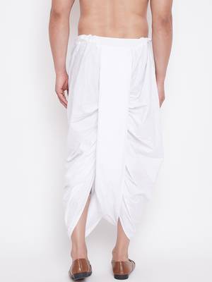 White Plain Cotton Dhotis 4