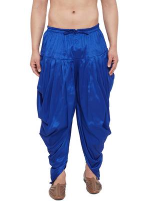 Blue Plain Silk Blend Dhotis 1