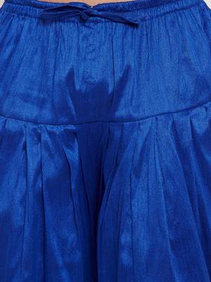 Blue Plain Silk Blend Dhotis 5