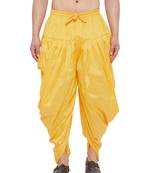 Yellow Plain Silk Blend Dhotis