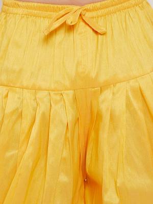 Yellow Plain Silk Blend Dhotis 5