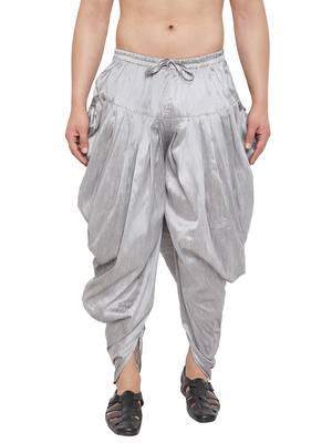 Grey Plain Silk Blend Dhotis 1