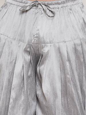 Grey Plain Silk Blend Dhotis 5