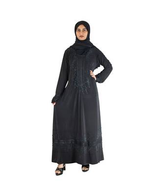 Black brasso polyester abaya 1