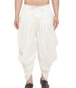 Cream Plain Silk Blend Dhotis