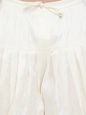 Cream Plain Silk Blend Dhotis 5