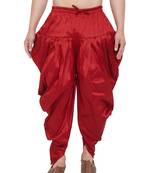 Maroon Plain Silk Blend Dhotis