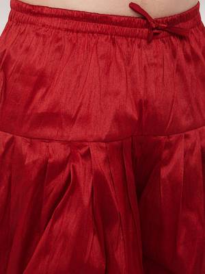 Maroon Plain Silk Blend Dhotis 5