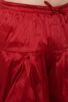 Maroon Plain Silk Blend Dhotis