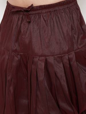 Wine Plain Silk Blend Dhotis 5