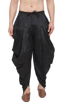 Black Plain Silk Blend Dhotis
