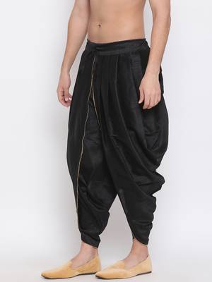 Black Silk Blend Dhoti 3