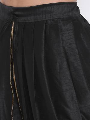 Black Silk Blend Dhoti 4