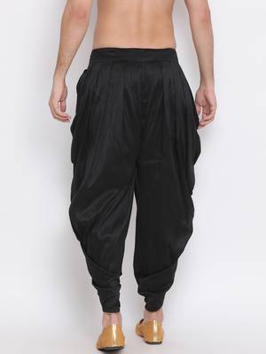 Black Silk Blend Dhoti 5