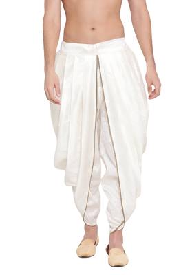 Cream Silk Blend Dhoti 1