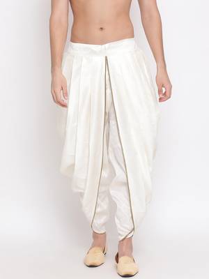 Cream Silk Blend Dhoti 2