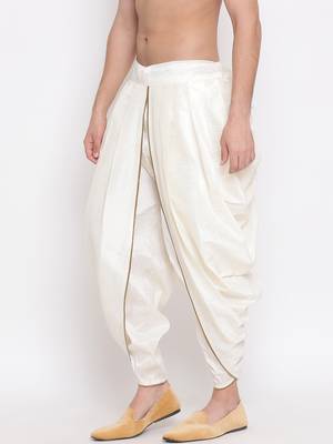 Cream Silk Blend Dhoti 3