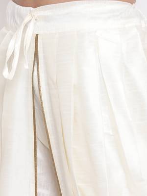 Cream Silk Blend Dhoti 4