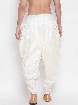 Cream Silk Blend Dhoti 5