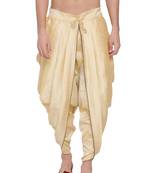 Gold Silk Blend Plain Dhoti