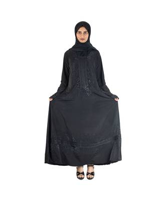 Black brasso polyester abaya 4