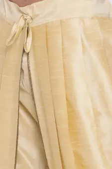 Gold Silk Blend Plain Dhoti