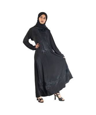 Black brasso polyester abaya 5