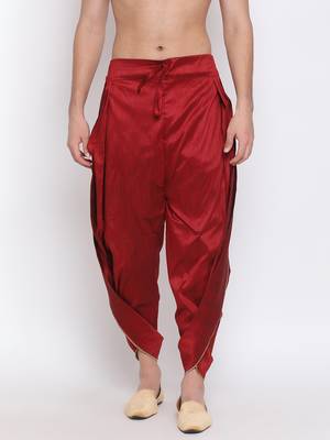Men'S Maroon Dhoti 2
