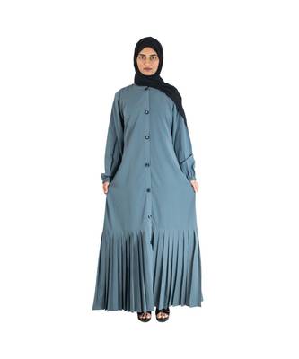 Grey plain chiffon abaya 4